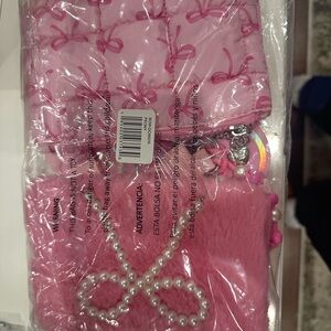 OMG Pink Bow and Pearl Decorated Bag